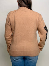 Load image into Gallery viewer, Sew in Love Textured Floral Knit Sweater in Camel/Black
