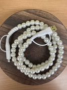 Nash Grey Pearl Beaded Charger in White