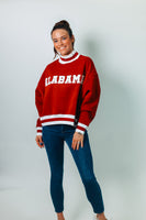 TCEC Alabama Lettering Cropped Sweatshirt in Crimson