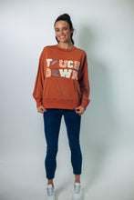Load image into Gallery viewer, Easel Game Day Patched Sweatshirt in Raspberry
