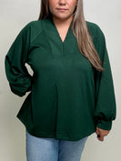 Jodifl Scuba Knit Top in Hunter Green