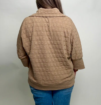 Jodifl Solid Color Textured Top in Taupe