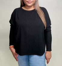 Load image into Gallery viewer, STITCH &amp; Co. Lightweight Knit Dolman Top in Black
