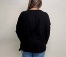 STITCH & Co. Lightweight Knit Dolman Top in Black
