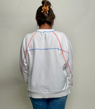 Load image into Gallery viewer, FATE Terry Knit Top with Multi Color Stitching in Cream
