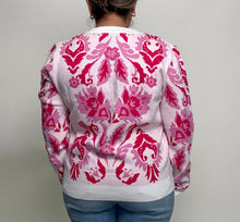 Load image into Gallery viewer, FATE Floral Jacquard Knit Cardigan in Cream Multi
