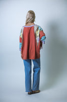 Easel Flower Patch Detailed Top in Rust