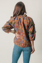 Load image into Gallery viewer, VOY Mixed Print Color Block Top in Olive
