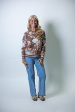 Load image into Gallery viewer, FATE Floral Jacquard Knit Sweater in Brown Multi
