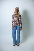 Load image into Gallery viewer, FATE Floral Jacquard Knit Sweater in Brown Multi
