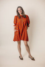 Load image into Gallery viewer, Entro Contrasting Stripe Mini Dress in Red Brown
