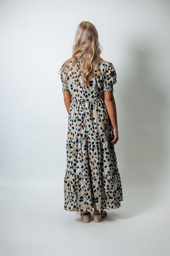 FATE Animal Print Maxi Dress in Ivory Multi