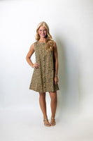 Jodifl Button Down Leopard Dress in Taupe