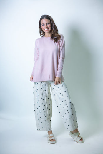FATE Solid Color Soft Knit Sweater in Dusty Pink