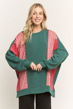 Load image into Gallery viewer, HEIMISH Contrasting Ribbed Knit Top in Hunter Green

