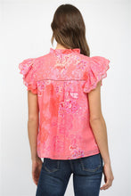 Load image into Gallery viewer, FATE Floral Print Scalloped Ruffle Detail Top in Pink Multi

