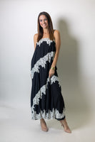 TCEC Flowy Lace Detail Maxi Dress in Black