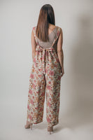 So Me Floral Cotton Twill Overalls in Cream Multi