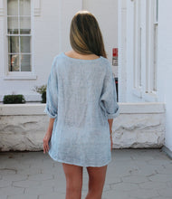 Load image into Gallery viewer, Marisima Solid Color Linen Tunic Top in Blue
