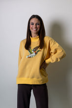 Load image into Gallery viewer, LovLov Luxe Sequin Mallard Duck Oversized Mock Neck Sweatshirt in Mustard
