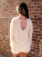 Load image into Gallery viewer, Marisima Solid Color Embroidery Lace Top in Ivory
