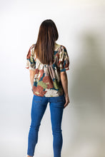 Load image into Gallery viewer, Entro Floral Smocked V-Neck Puff Sleeve Top in Teal
