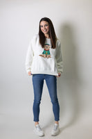 Le Lis Christmas Elf Retriever Graphic Sweater in White
