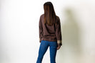 Umgee Mineral Wash Floral Patchwork Long Sleeve Top in Chocolate