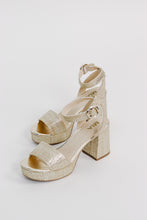 Load image into Gallery viewer, MIA 1976 "RENEE" Platform Heeled Sandal in Gold
