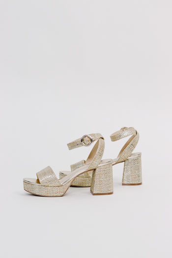 MIA 1976 "RENEE" Platform Heeled Sandal in Gold