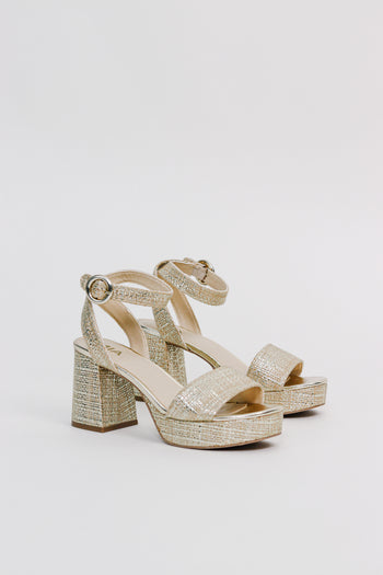MIA 1976 "RENEE" Platform Heeled Sandal in Gold
