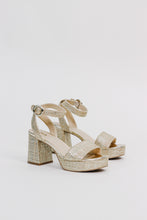 Load image into Gallery viewer, MIA 1976 "RENEE" Platform Heeled Sandal in Gold
