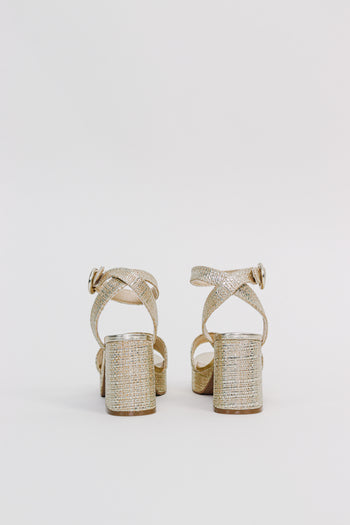 MIA 1976 "RENEE" Platform Heeled Sandal in Gold