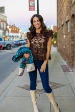 Load image into Gallery viewer, Sew in Love Embroidered Lace Peplum Blouse in Dark Brown
