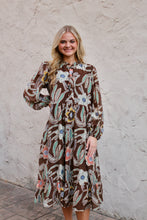 Load image into Gallery viewer, Jodifl Floral Print Midi Dress with Pockets in Brown Mix
