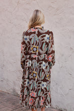 Load image into Gallery viewer, Jodifl Floral Print Midi Dress with Pockets in Brown Mix
