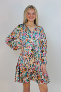 Jodifl Abstract Print Dress in Teal