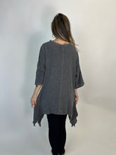 Load image into Gallery viewer, Beyond Capri  Fringe Detailed Tunic Top in Charcoal
