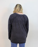 Umgee Solid Color French Terry Top in Black