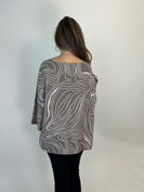 Beyond Capri Linen Wave Top in Taupe