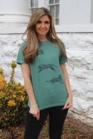 Jumping Tiger Graphic Tee in Light Green