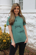 Jumping Tiger Graphic Tee in Light Green