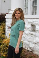 Jumping Tiger Graphic Tee in Light Green