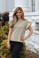 In February Mineral Washed Top in Taupe