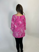 Yolly Mixed Print Floral Top in Pink