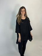 Beyond Capri The Perfect Linen Top in Black