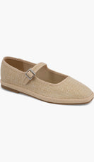 MIA 1976 "MONROE" Mary Jane Flat in Natural Raffia
