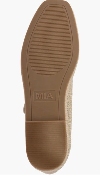 MIA 1976 "MONROE" Mary Jane Flat in Natural Raffia