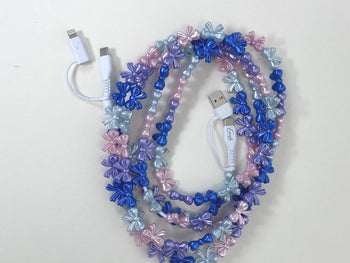Erimish 6.6 Foot Beaded Phone Charger in Multi Bow