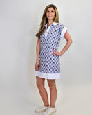 entro Floral Moroccan Pattern Dress in Navy